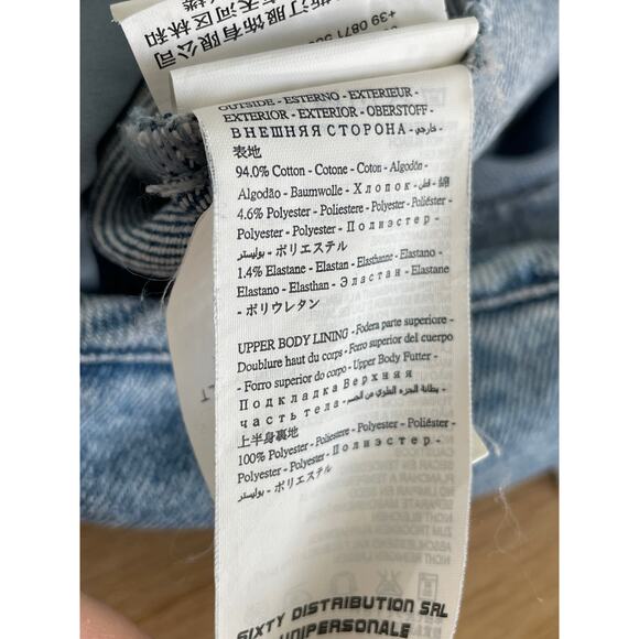 Miss Sixty Strapless Denim Corset Mini Dress Small | Lace-Up Front  Y2K Retro - Picture 10 of 11